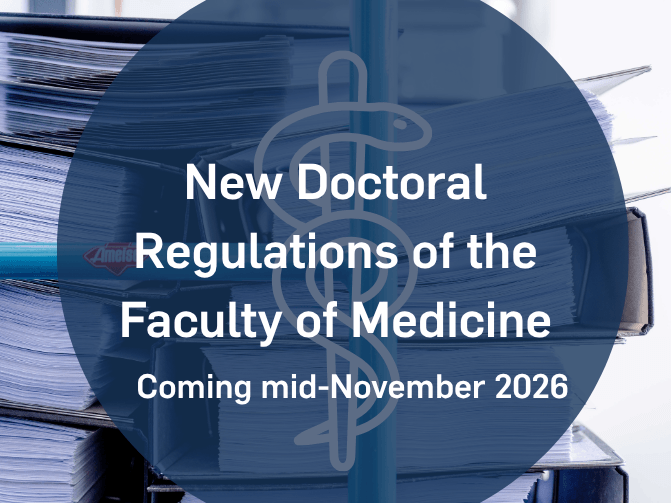 The text in the image announces that a new doctoral degree regulations will be introduced at the RUB Faculty of Medicine in mid-November 2026.