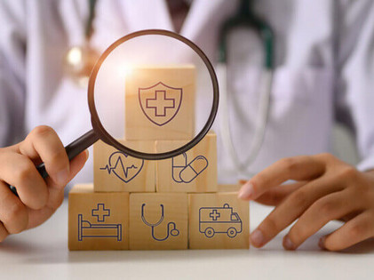 In this image you can see the symbols of Health Service Research