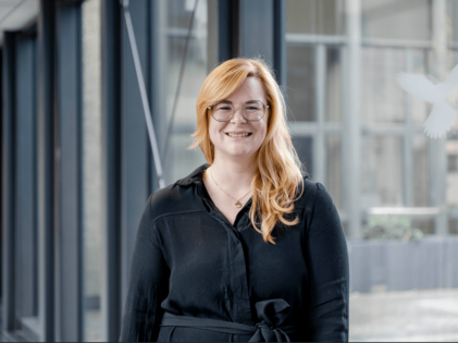 This is a Portrait of Janin Rösner, Research Officer at the Medical Faculty in Bochum.